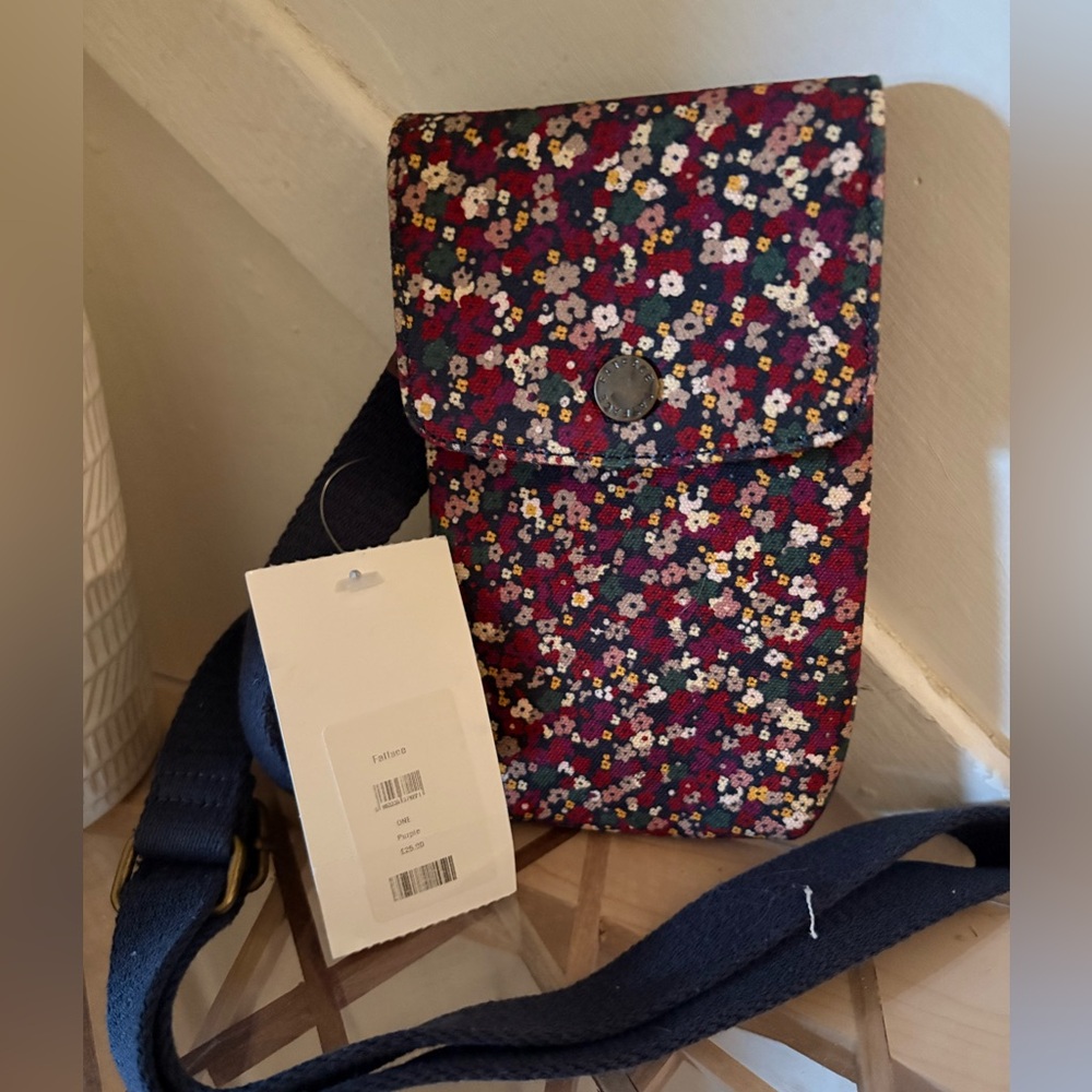Purple Floral Canvas Phone Bag - Fatface